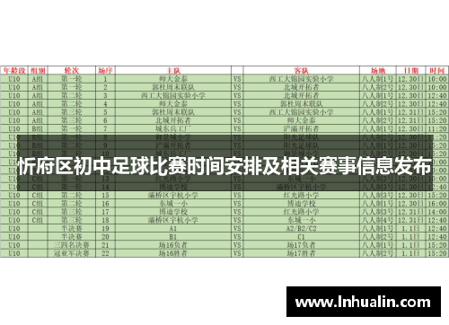 忻府区初中足球比赛时间安排及相关赛事信息发布